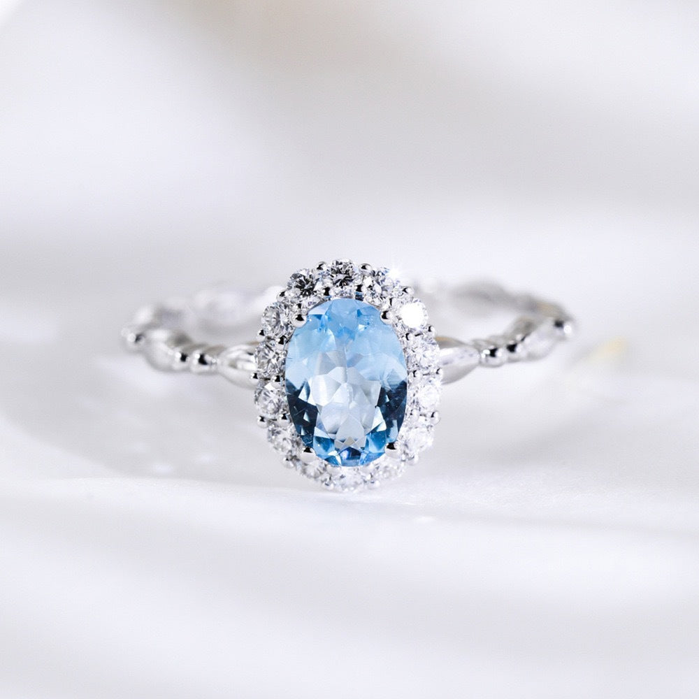 Aquamarine Ring (adjustable size)