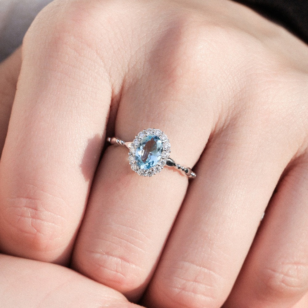 Aquamarine Ring (adjustable size)