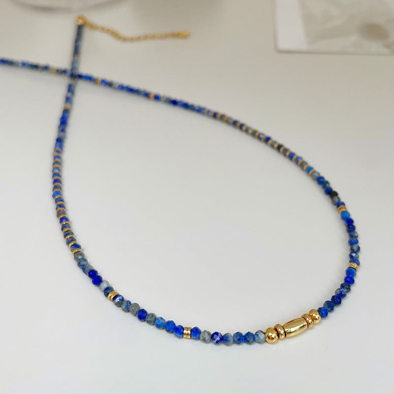 Lapis Lazuli Blue Agate Necklace