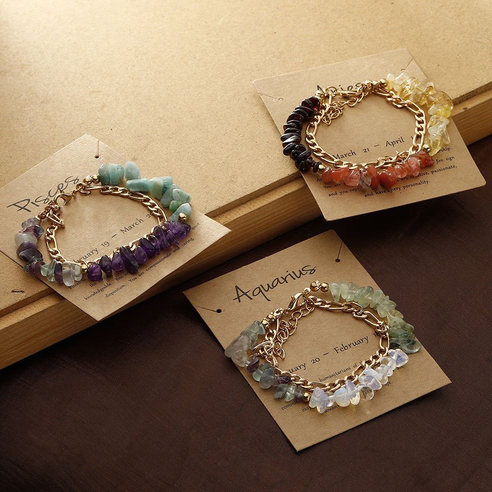 Zodiac Bracelet: Crystal Gravel Bracelet