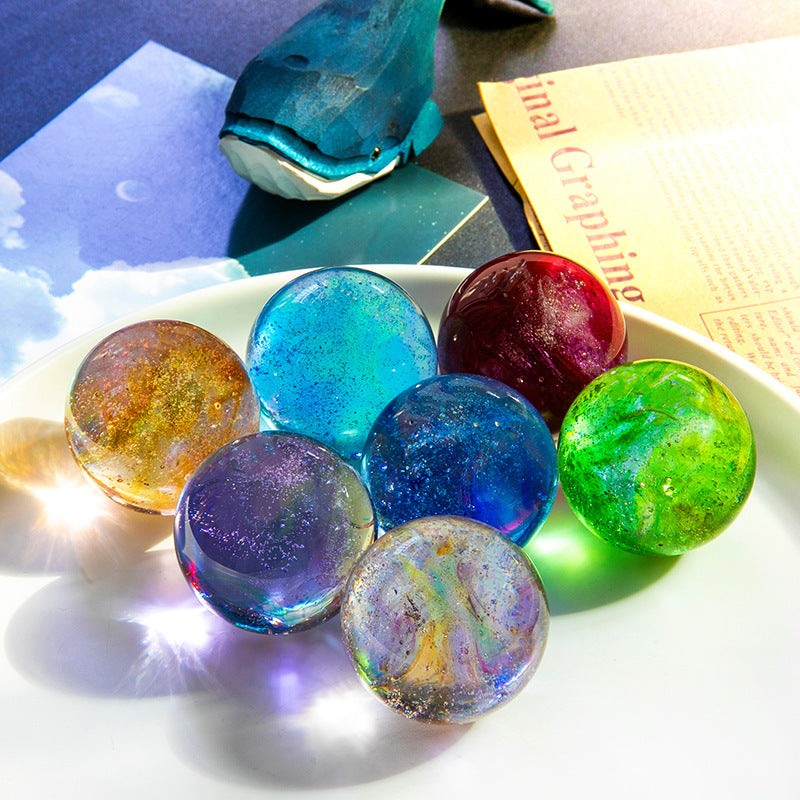 [Christmas Gifts] Colorful Glazed Beads Glowing Crystal Ball Starry Sky Night Light