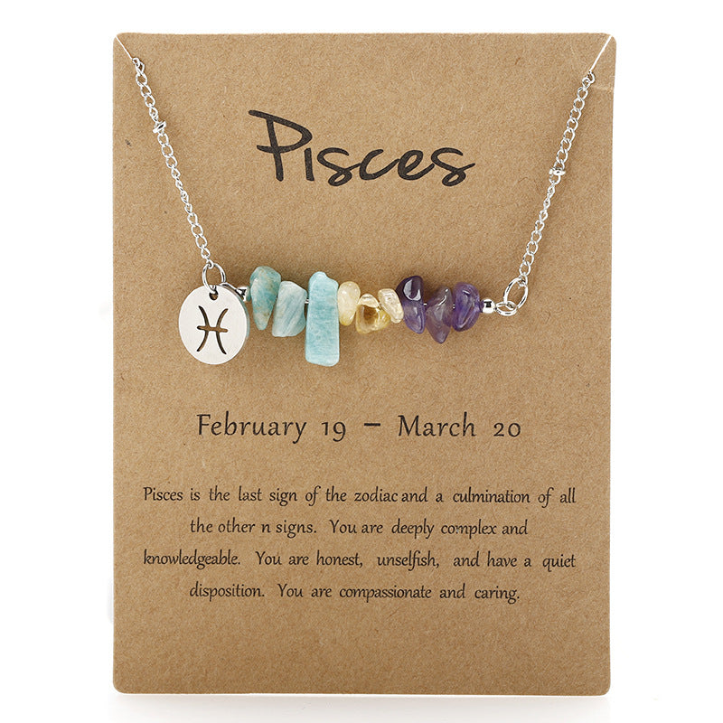 Zodiac Necklace: Crystal Gravel Necklace