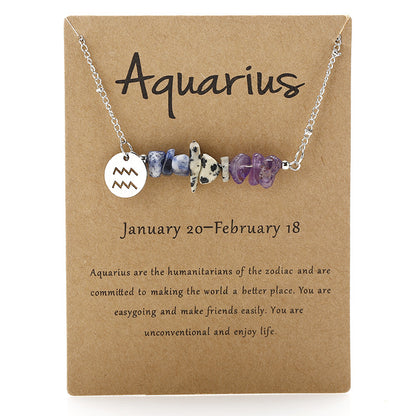 Zodiac Necklace: Crystal Gravel Necklace