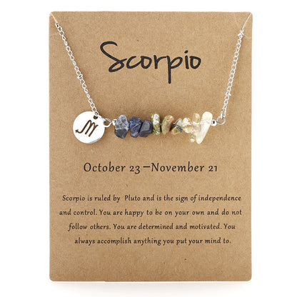 Zodiac Necklace: Crystal Gravel Necklace