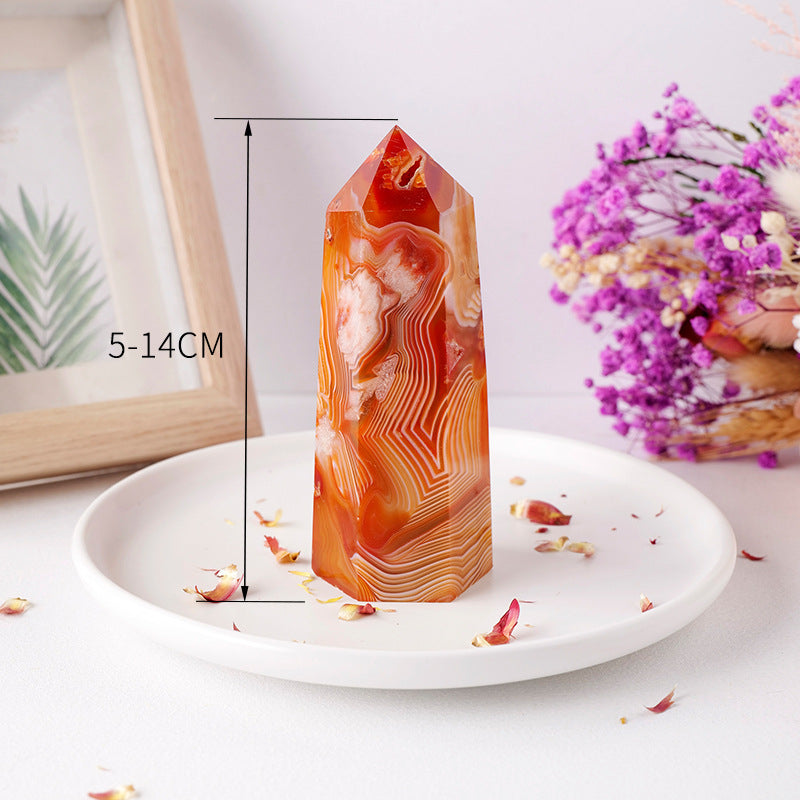 Red Agate Crystal Column