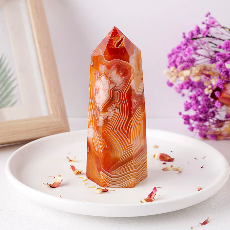 Red Agate Crystal Column