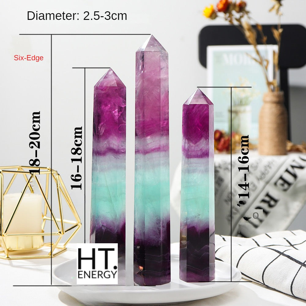 Watermelon Fluorite Crystal Column