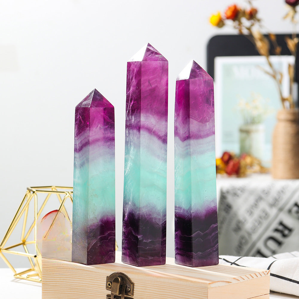 Watermelon Fluorite Crystal Column